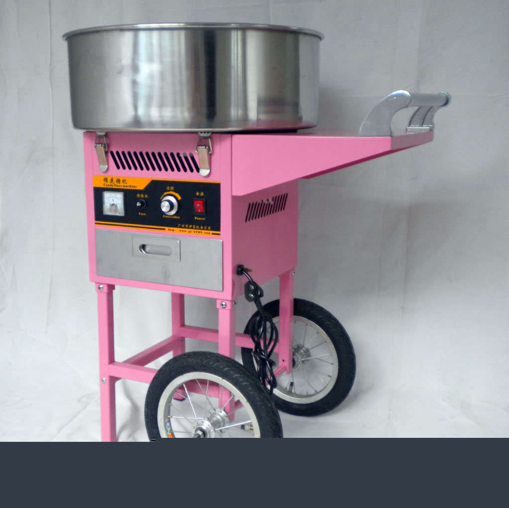 1050W electric cotton candy floss machine maker cart