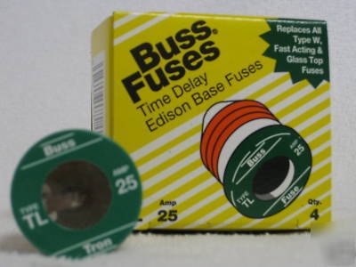 Cooper bussmann plug fuses tl-25 100 fuses case lot 