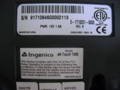 Ingenico credit /debit signature ENTOUCH1000 