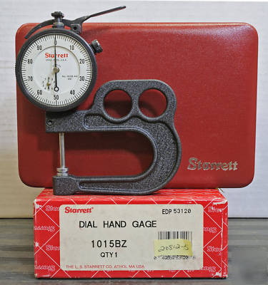 New starrett 1015BZ dial hand gage, 001