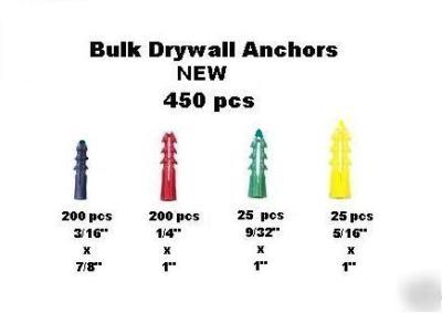 Plastic drywall wall anchor insert assortment 1300+ pcs