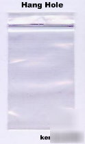 Bags zip lock with hang hole 4X12 baggies ziplock 1000