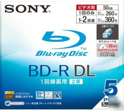 10 sony bluray disc dvd dl 50GB blu ray video dvd 2X 