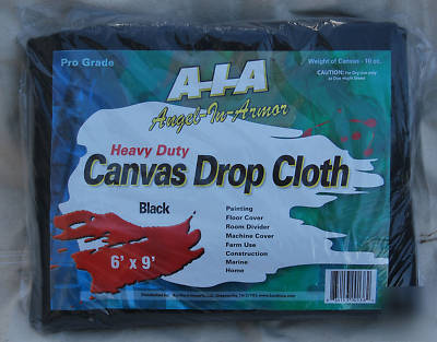 Black canvas drop cloth 6 x 9/ chimney sweep
