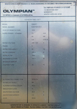 Caterpillar - olympian 60 kw natural gas generator