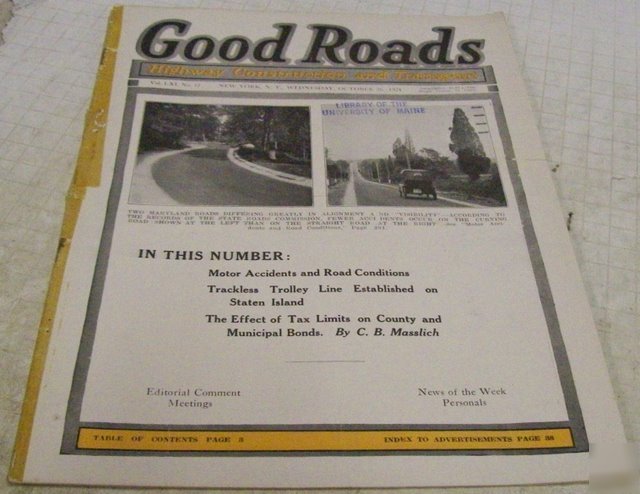 Good roads 1921 construction magazine vo 61 no 17 issue