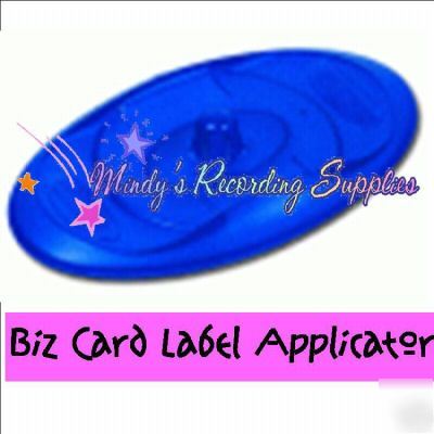 Label applicator for pocket business credit biz card cd