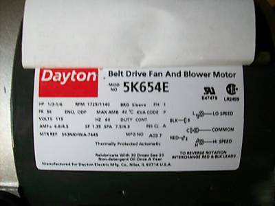 New dayton belt drive fan blower electric motor 5K654E