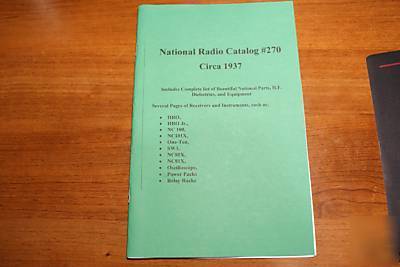 Vintage national radio catalog #270 circa 1937