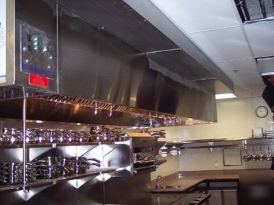12' restaurant vent hood system with grease duct fans 