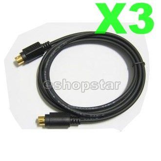 3X 6FT s-video male to male connector cable for pc tv