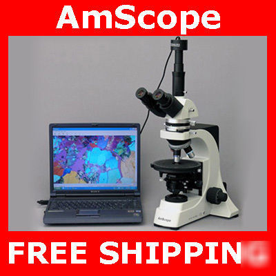 40X- 1200X infinity polarizing microscope + 3M camera