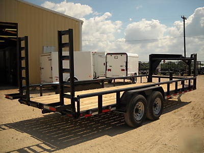 83X20 lowboy equipment gooseneck cargo utility trailer 