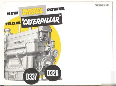 1950's caterpiller diesel motor color foldout brochure