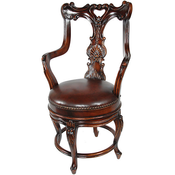 Dark mahogany swivel barstool chair office furniture