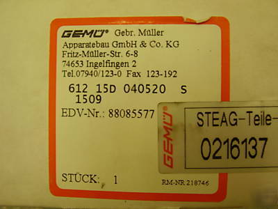 New gemu 612/15D/040520 s 1509 sanitary diaphragm valve