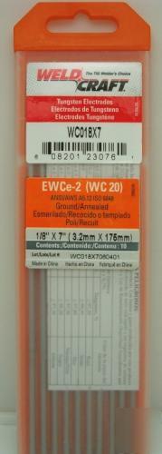 Weldcraft tungsten orange 2% ceriated 1/8