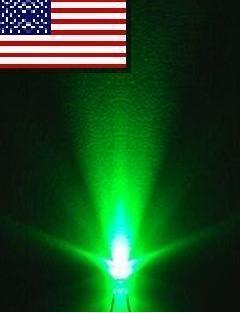 100X 3MM green leds ultra bright 6000 mcd *usa
