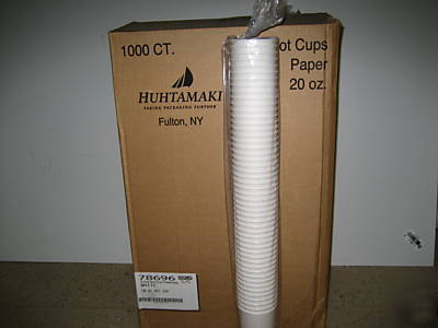 20 oz paper white hot coffee cup 500