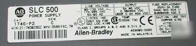 Allen bradley slc 500 1746-A4 rack w/ P2 power supply