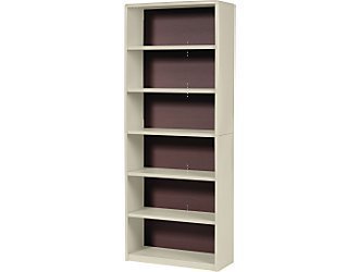 Safco steel bookcase,sand,6-shelf,80