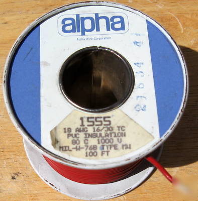 Alpha 1555 #18 awg strnd. hookup wire 1000 ft.- red