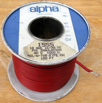 Alpha 1555 #18 awg strnd. hookup wire 1000 ft.- red