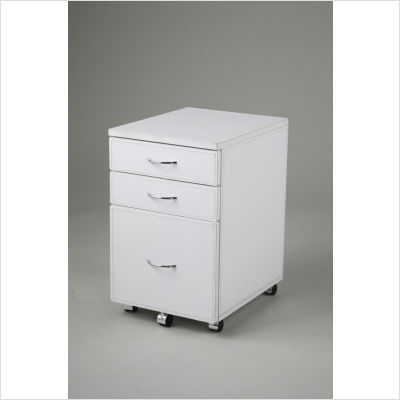 Laurence leather hi file cabinet color: white