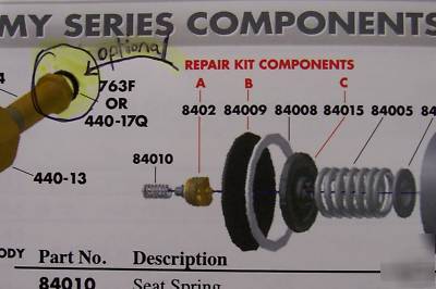 Micromatic CO2 regulator repair kit primary/secondary 