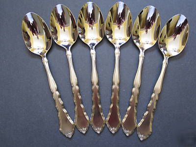 New 6 satinique teaspoons oneida 18/8 stainless