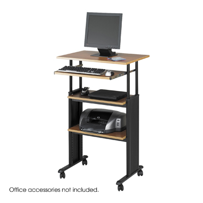 Safco muv standing adjustable mobile workstation md oak