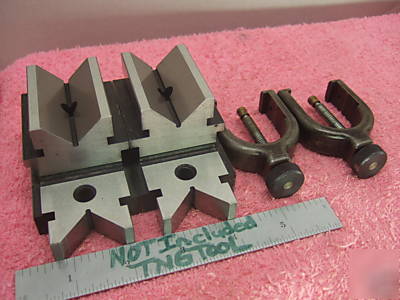 V-blocks (2) matched pr. w/clamps xlnt toolmaker wow 