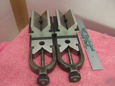 V-blocks (2) matched pr. w/clamps xlnt toolmaker wow 