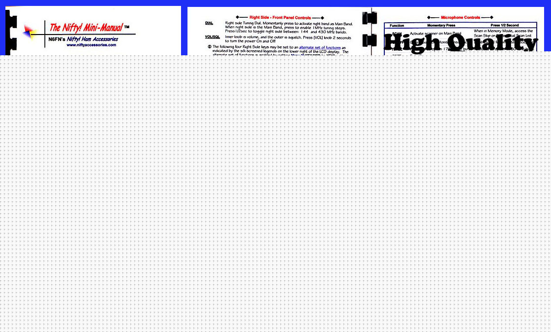 Yaesu ft-8900R nifty quick reference guide, ft-8900