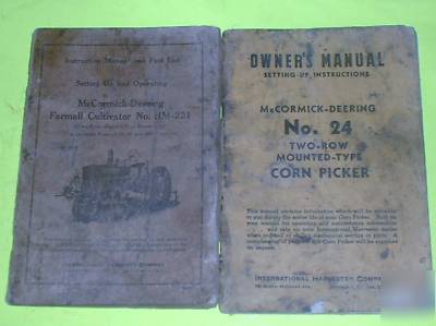2 mccormick-deering equipment manuals, vintage