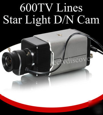 Cctv sony ccd 600TVL star light d/n camera 3.5-8MM lens