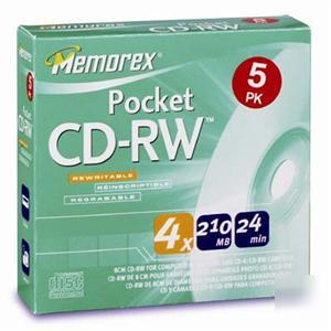 Cd-RW24 5 pack mini slim jewel