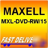 Maxell mxl-dvd-rw/15 4.7GB jewel 2X rewritable spindle