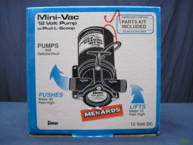  simer mini-vac model BW85 12 volt dc w/pud-l-scoop