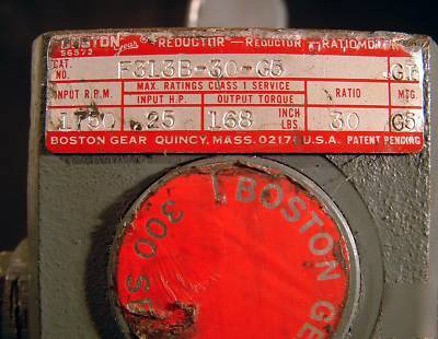 Boston gear 1/4 hp motor & speed reducer - 300 series 