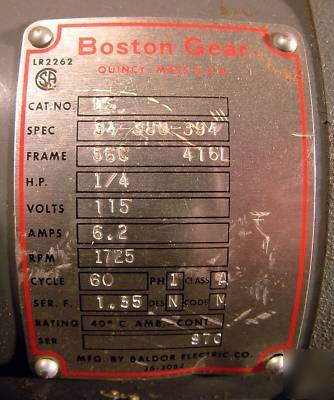 Boston gear 1/4 hp motor & speed reducer - 300 series 