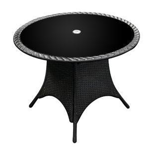 Granada black round rattan effect garden table rrp Â£119