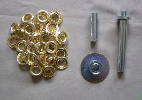 Lge heavy duty grommet setter & 15 1/2 in grommets