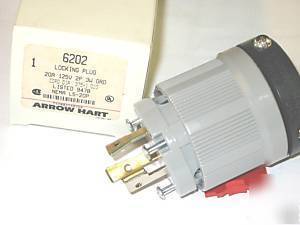 New 2 arrow hart 6202 locking plug L5-20P 125V 20A 3W 