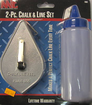 New mit 100-ft. 2 pc. chalk line reel plumb bob locking