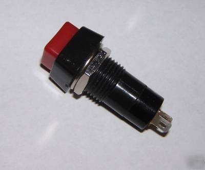 Non latching square red push to make switch pk 2 250VAC