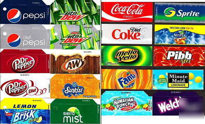 Pepsi coke flavor tab tag label soda pop vendor machine