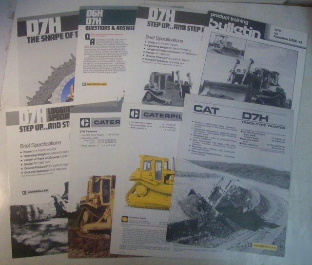 Caterpillar 1985-87 D7H track-type tractor brochure lot