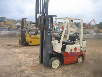 2002 nissan 5000# forklift cushion tires lp powered hd