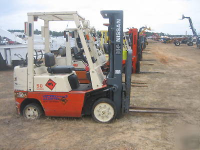 2002 nissan 5000# forklift cushion tires lp powered hd